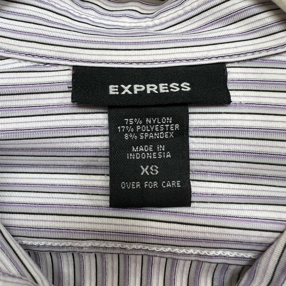 Express XS Fitted Striped Blouse - Picture 4 of 4